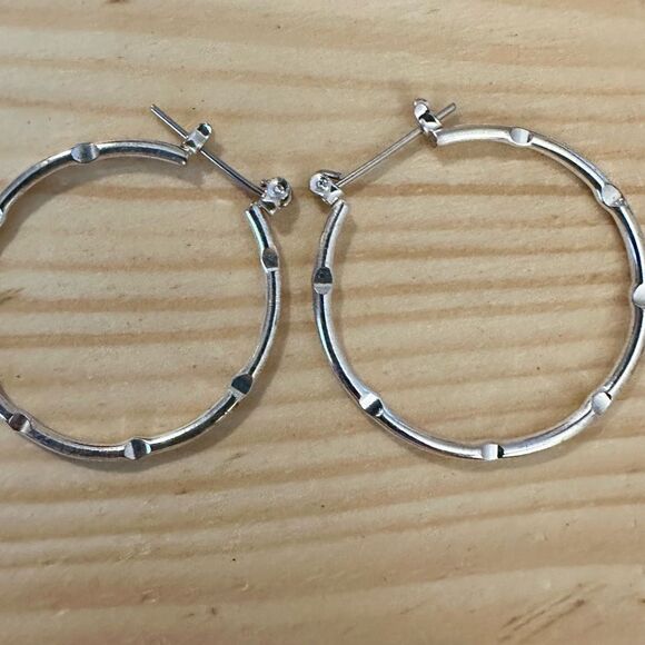 Elegant Silver Hoop Earrings - Picture 1 of 3